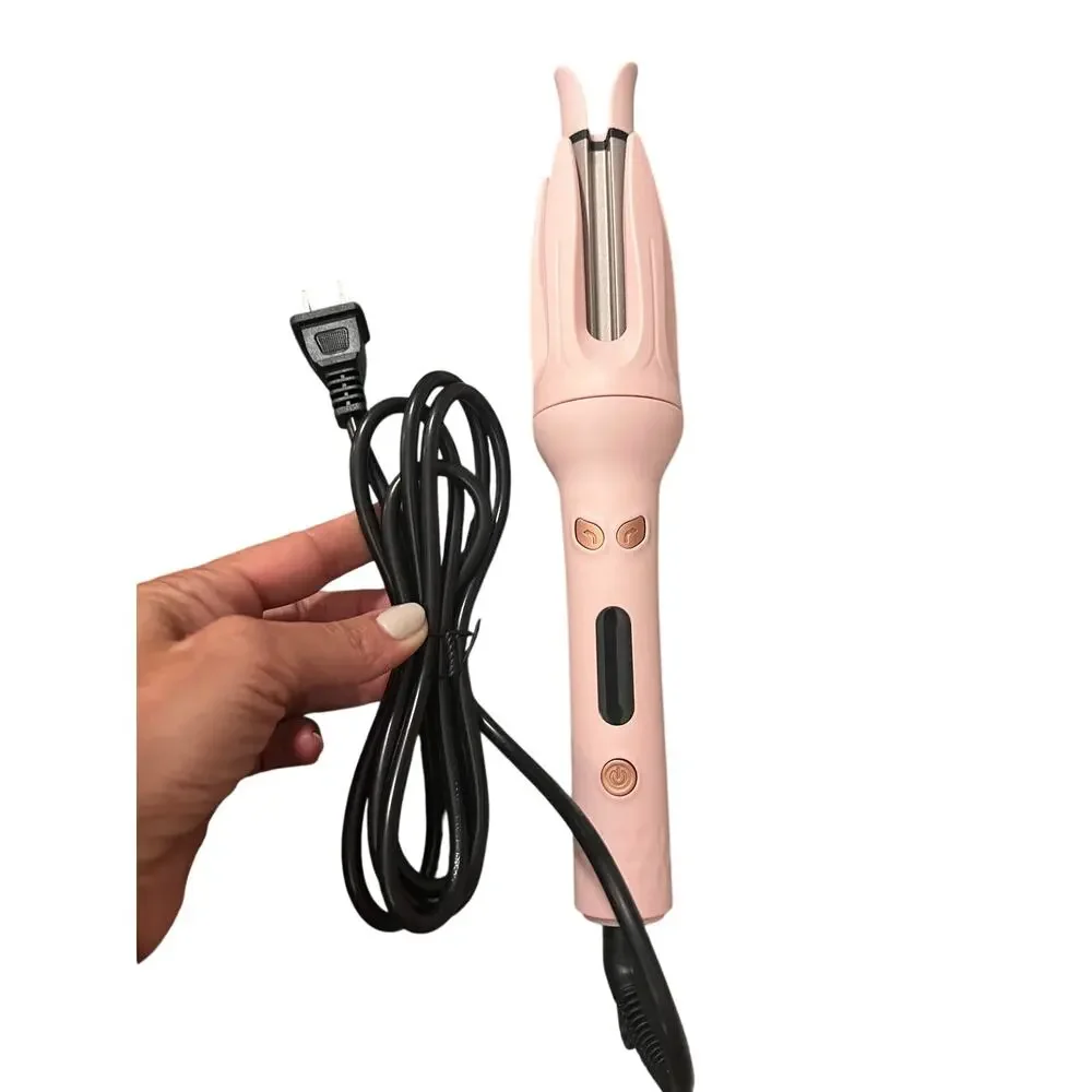 GENAI Pink Automatic Rotating Curling Iron Hair Wand ZC889